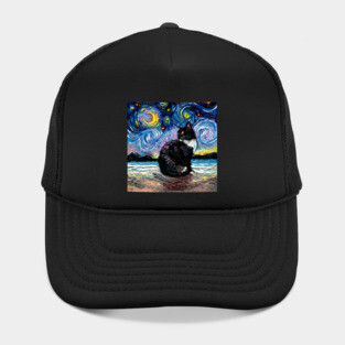 Black Tuxedo Cat Night 2 Hat