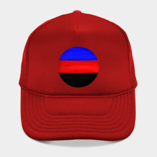 Polyamorous pride flag colours circular Hat