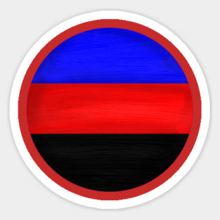 Polyamorous pride flag colours circular Sticker
