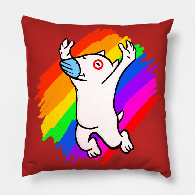 Essential Dog Worker with Mask Pride Pillow by belownormal