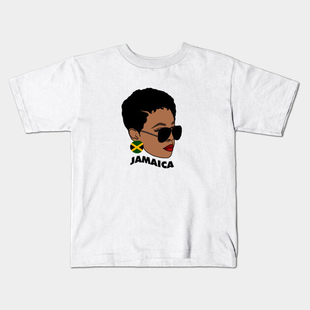 Proud Jamaican Woman, Afro Melanin Jamaica Flag Kids T-Shirt by logiamerch