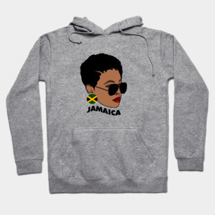 Proud Jamaican Woman, Afro Melanin Jamaica Flag Hoodie