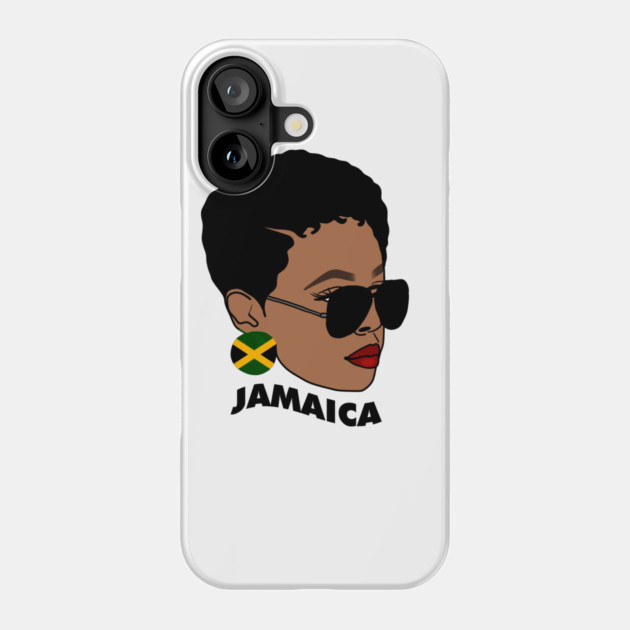 Proud Jamaican Woman, Afro Melanin Jamaica Flag Phone Case by logiamerch