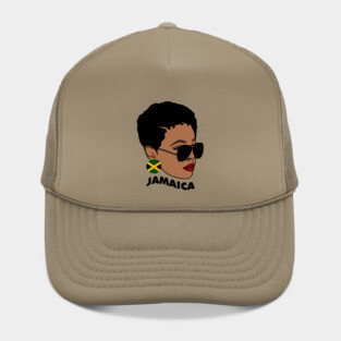 Proud Jamaican Woman, Afro Melanin Jamaica Flag Hat