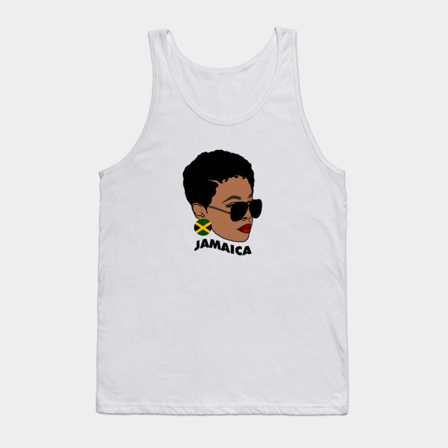 Proud Jamaican Woman, Afro Melanin Jamaica Flag Tank Top by logiamerch
