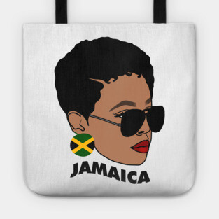 Proud Jamaican Woman, Afro Melanin Jamaica Flag Tote