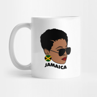 Proud Jamaican Woman, Afro Melanin Jamaica Flag Mug