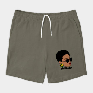 Proud Jamaican Woman, Afro Melanin Jamaica Flag Shorts