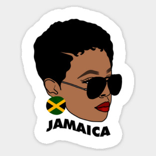 Proud Jamaican Woman, Afro Melanin Jamaica Flag Magnet