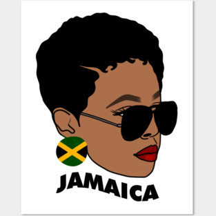 Proud Jamaican Woman, Afro Melanin Jamaica Flag Posters and Art