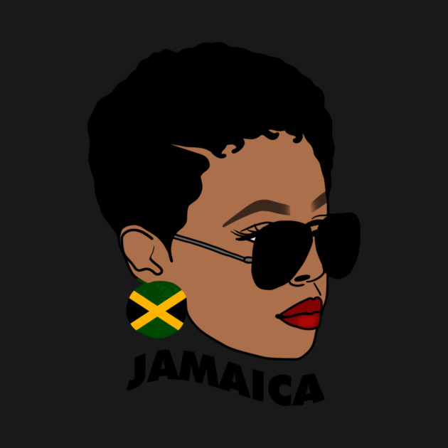 Proud Jamaican Woman, Afro Melanin Jamaica Flag by logiamerch