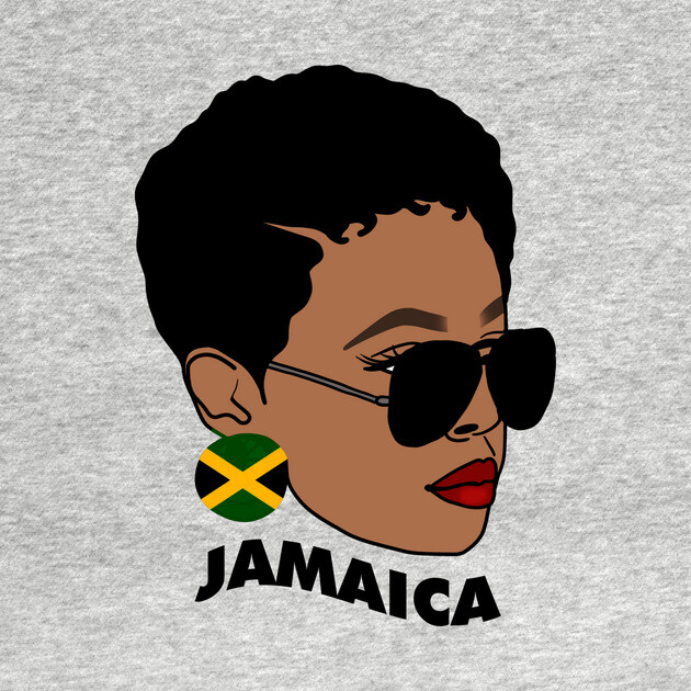 Proud Jamaican Woman, Afro Melanin Jamaica Flag by logiamerch
