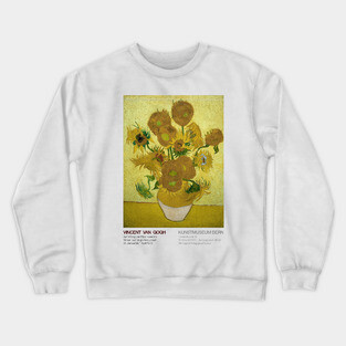 Van Gogh Exhibition Poster - 1973, Switzerland - Sunflowers Crewneck Sweatshirt