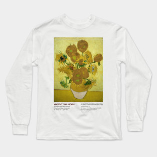 Van Gogh Exhibition Poster - 1973, Switzerland - Sunflowers Long Sleeve T-Shirt