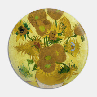 Van Gogh Exhibition Poster - 1973, Switzerland - Sunflowers Pin