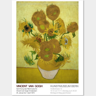 Van Gogh Exhibition Poster - 1973, Switzerland - Sunflowers Posters and Art