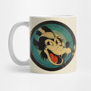 Vintage Cartoon Wolf Mug