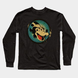 Vintage Cartoon Wolf Long Sleeve T-Shirt