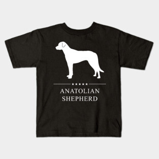 Anatolian Shepherd Dog White Silhouette Kids T-Shirt