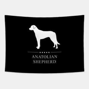 Anatolian Shepherd Dog White Silhouette Tapestry