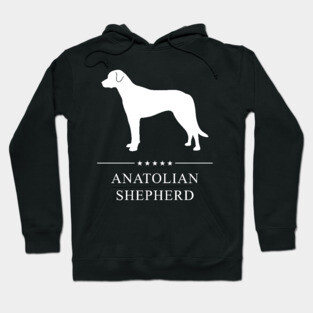 Anatolian Shepherd Dog White Silhouette Hoodie