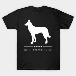 Belgian Malinois Dog White Silhouette T-Shirt