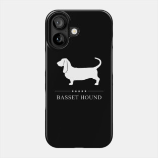 Basset Hound Dog White Silhouette Phone Case