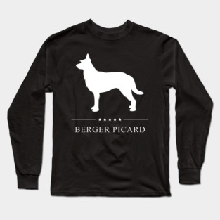 Berger Picard Dog White Silhouette Long Sleeve T-Shirt