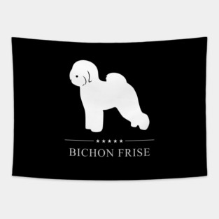 Bichon Frise Dog White Silhouette Tapestry