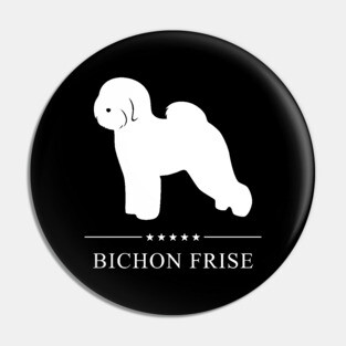 Bichon Frise Dog White Silhouette Pin