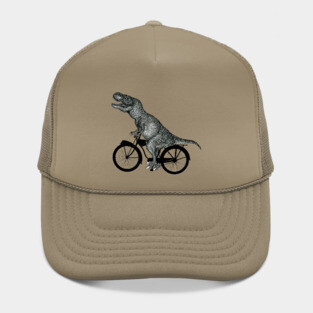 funny t rex bicycling Hat