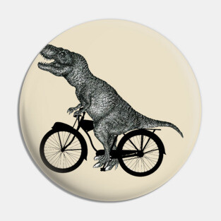 funny t rex bicycling Pin