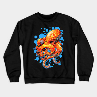 Orange Octopus Crewneck Sweatshirt