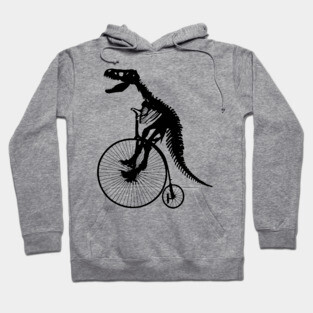 T rex dinosauros fossil bicycling Hoodie