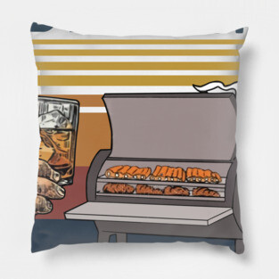 I Like Bourbon And My Smoker And Maybe 3 People Vintage Pillow