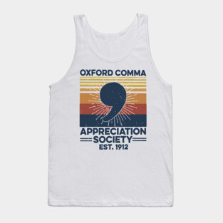 Retro Oxford Comma Appreciation Society Tank Top