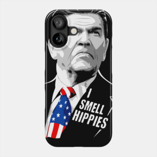 Funny I Smell Hippies - Vintage Ronald Reagan Phone Case