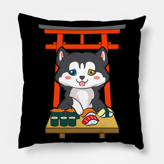 Siberian Husky eating Sushi Pillow by creative