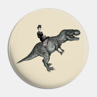 Lady and T rex dinosaurus Pin