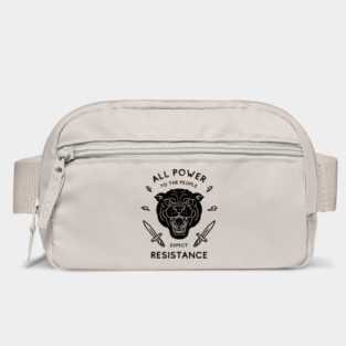 Black Panther - All Power to the People - Expect Resistance | Black Owned BLM Black Lives Matter | Original Art Pillowcase | Tattoo Style Logo Bag