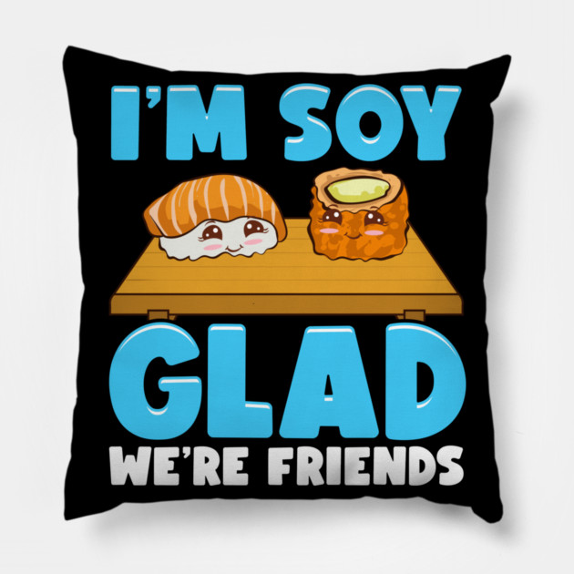 Funny Sushi and Wasabi Friends Pun Gift Pillow by creative