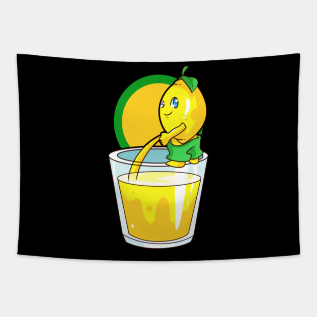 Kawaii Lemon Naughty Lemonade Pun Funny Gift Tapestry by creative