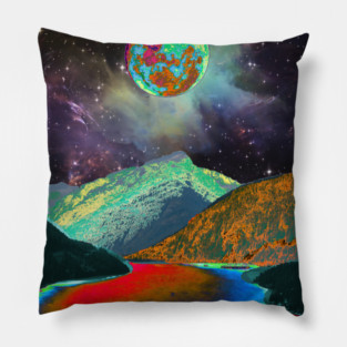Psychedelic Landscape Pillow