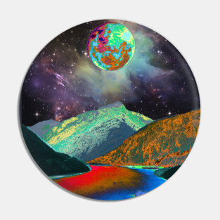 Psychedelic Landscape Pin