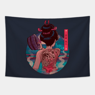 Geisha Bath Tapestry