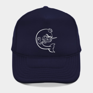 Angry Narwhal - White Outline Hat