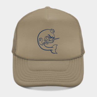 Angry Narwhal - Navy Outline Hat