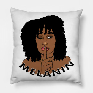 Afro Woman Melanin, Black Girl Magic Pillow