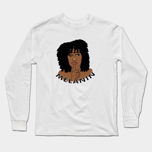 Afro Woman Melanin, Black Girl Magic Long Sleeve T-Shirt by logiamerch