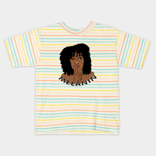 Afro Woman Melanin, Black Girl Magic Kids T-Shirt